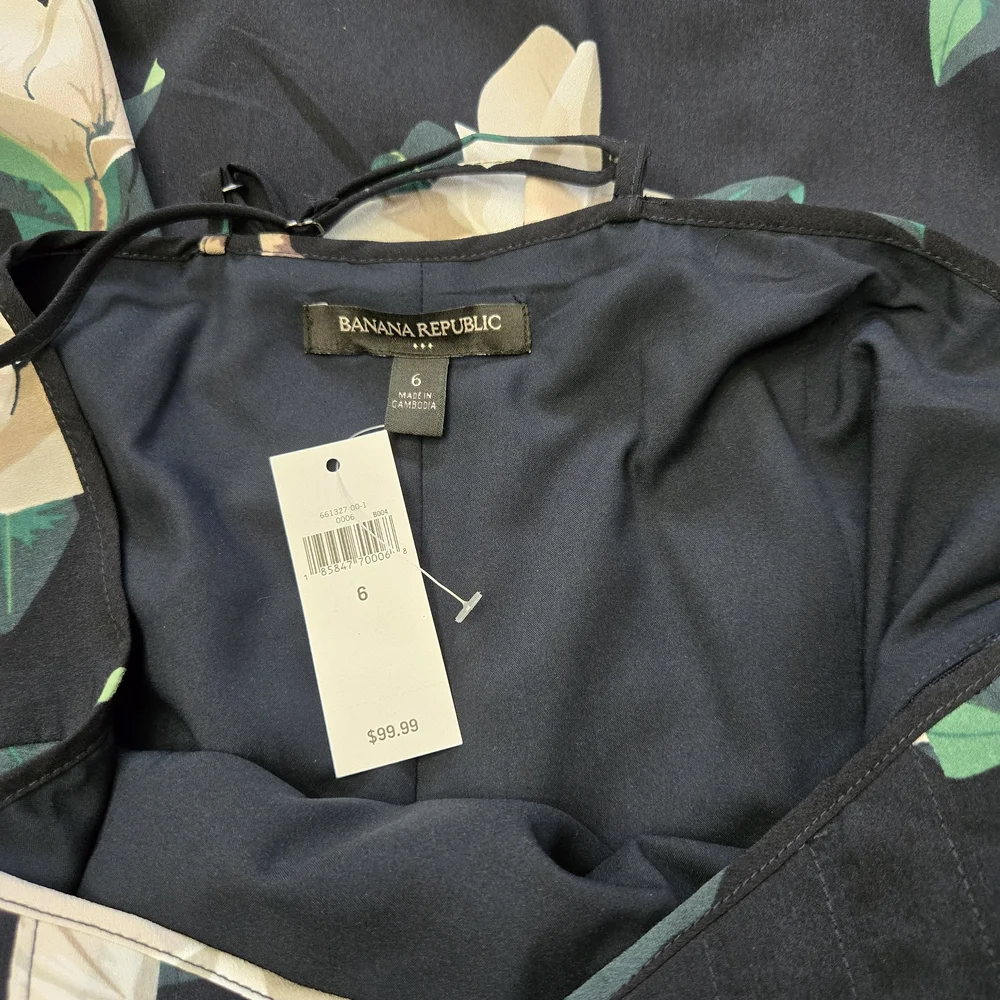 Banana Republic Floral Maxi Dress - Blue with White and Green - Picture 3 of 5